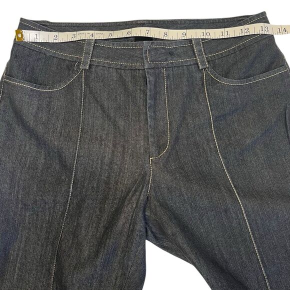 Kenneth Cole Gray Flare Jeans Size 2 Pintuck Y2K Style Discontinued $98 MSRP - Picture 4 of 11